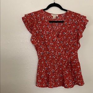 Red Floral Top!